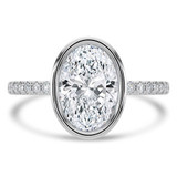 Oval Diamond Bezel Set Open Bridge Solitaire with Accents Engagement Ring in White Gold (MVSLG1502-W) Oval Diamond Bezel Set Open Bridge Solitaire with Accents Engagement Ring in White Gold (MVSLG1502-W)