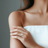 Emerald Diamond Bezel Set Open Bridge Solitaire with Accents Engagement Ring in White Gold (MVSLG1501-W) Emerald Diamond Bezel Set Open Bridge Solitaire with Accents Engagement Ring in White Gold (MVSLG1501-W)