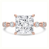 Princess Diamond Hidden Halo Solitaire with Accents Engagement Ring in Rose Gold (MVSLG1499-R) Princess Diamond Hidden Halo Solitaire with Accents Engagement Ring in Rose Gold (MVSLG1499-R)