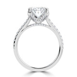 Oval Diamond Cathedral Solitaire with Accents Engagement Ring in White Gold with Pave Diamond Bridge and Prongs (MVSLG1496-W) Oval Diamond Cathedral Solitaire with Accents Engagement Ring in White Gold with Pave Diamond Bridge and Prongs (MVSLG1496-W)