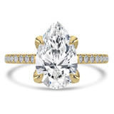 Pear Diamond Cathedral Solitaire with Accents Engagement Ring in Yellow Gold with Pave Diamond Bridge and Prongs (MVSLG1493-Y) Pear Diamond Cathedral Solitaire with Accents Engagement Ring in Yellow Gold with Pave Diamond Bridge and Prongs (MVSLG1493-Y)