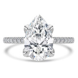 Pear Diamond Cathedral Solitaire with Accents Engagement Ring in White Gold with Pave Diamond Bridge and Prongs (MVSLG1493-W) Pear Diamond Cathedral Solitaire with Accents Engagement Ring in White Gold with Pave Diamond Bridge and Prongs (MVSLG1493-W)
