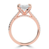 Marquise Diamond Cathedral Solitaire with Accents Engagement Ring in Rose Gold with Pave Diamond Bridge and Prongs (MVSLG1492-R)
