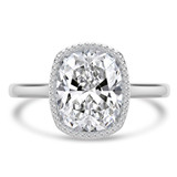 Cushion Diamond Vintage Bezel Set Open Bridge Solitaire Engagement Ring in White Gold (MVSLG1483-W) Cushion Diamond Vintage Bezel Set Open Bridge Solitaire Engagement Ring in White Gold (MVSLG1483-W)