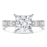 Princess Diamond Hidden Halo Solitaire with Accents Engagement Ring in White Gold with Channel Set Emerald Accents (MVSLG1477-W) Princess Diamond Hidden Halo Solitaire with Accents Engagement Ring in White Gold with Channel Set Emerald Accents (MVSLG1477-W)