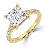 Princess Diamond Cathedral Open Bridge Solitaire with Accents Engagement Ring in Yellow Gold (MVSLG1473-Y) Princess Diamond Cathedral Open Bridge Solitaire with Accents Engagement Ring in Yellow Gold (MVSLG1473-Y)