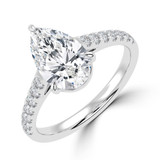 Pear Diamond Cathedral Open Bridge Solitaire with Accents Engagement Ring in White Gold (MVSLG1472-W) Pear Diamond Cathedral Open Bridge Solitaire with Accents Engagement Ring in White Gold (MVSLG1472-W)