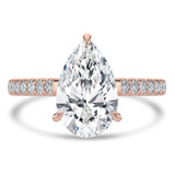 Pear Diamond Cathedral Open Bridge Solitaire with Accents Engagement Ring in Rose Gold (MVSLG1472-R)