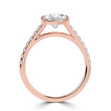 Pear Diamond Cathedral Open Bridge Solitaire with Accents Engagement Ring in Rose Gold (MVSLG1472-R)