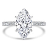 Marquise Diamond Cathedral Open Bridge Solitaire with Accents Engagement Ring in White Gold (MVSLG1471-W)
