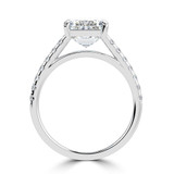 Emerald Diamond Cathedral Open Bridge Solitaire with Accents Engagement Ring in White Gold (MVSLG1470-W) Emerald Diamond Cathedral Open Bridge Solitaire with Accents Engagement Ring in White Gold (MVSLG1470-W)