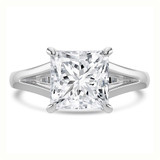 Princess Diamond Cathedral Split Shank Solitaire Engagement Ring in White Gold (MVSLG1468-W)