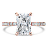 Radiant Diamond Hidden Halo Solitaire with Accents Engagement Ring in Rose Gold (MVSLG1466-R) Radiant Diamond Hidden Halo Solitaire with Accents Engagement Ring in Rose Gold (MVSLG1466-R)