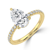 Pear Diamond Hidden Halo Solitaire with Accents Engagement Ring in Yellow Gold (MVSLG1464-Y) Pear Diamond Hidden Halo Solitaire with Accents Engagement Ring in Yellow Gold (MVSLG1464-Y)