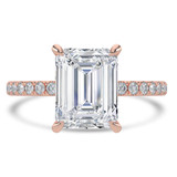 Emerald Diamond Hidden Halo Solitaire with Accents Engagement Ring in Rose Gold (MVSLG1461-R) Emerald Diamond Hidden Halo Solitaire with Accents Engagement Ring in Rose Gold (MVSLG1461-R)