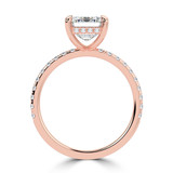 Emerald Diamond Hidden Halo Solitaire with Accents Engagement Ring in Rose Gold (MVSLG1461-R) Emerald Diamond Hidden Halo Solitaire with Accents Engagement Ring in Rose Gold (MVSLG1461-R)