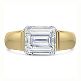 Emerald Diamond Horizontally Tension Set Solitaire Engagement Ring in Yellow Gold (MVSLG1459-Y) Emerald Diamond Horizontally Tension Set Solitaire Engagement Ring in Yellow Gold (MVSLG1459-Y)