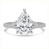 Pear Diamond Cathedral Split Shank Solitaire with Accents Engagement Ring in White Gold (MVSLG1452-W) Pear Diamond Cathedral Split Shank Solitaire with Accents Engagement Ring in White Gold (MVSLG1452-W)