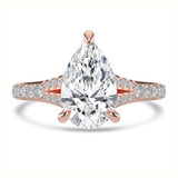 Pear Diamond Cathedral Split Shank Solitaire with Accents Engagement Ring in Rose Gold (MVSLG1452-R) Pear Diamond Cathedral Split Shank Solitaire with Accents Engagement Ring in Rose Gold (MVSLG1452-R)