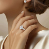 Oval Diamond Cathedral Split Shank Solitaire with Accents Engagement Ring in White Gold (MVSLG1451-W) Oval Diamond Cathedral Split Shank Solitaire with Accents Engagement Ring in White Gold (MVSLG1451-W)