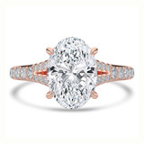 Oval Diamond Cathedral Split Shank Solitaire with Accents Engagement Ring in Rose Gold (MVSLG1451-R) Oval Diamond Cathedral Split Shank Solitaire with Accents Engagement Ring in Rose Gold (MVSLG1451-R)