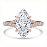 Marquise Diamond Cathedral Split Shank Solitaire with Accents Engagement Ring in Rose Gold (MVSLG1450-R) Marquise Diamond Cathedral Split Shank Solitaire with Accents Engagement Ring in Rose Gold (MVSLG1450-R)