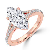 Marquise Diamond Cathedral Split Shank Solitaire with Accents Engagement Ring in Rose Gold (MVSLG1450-R) Marquise Diamond Cathedral Split Shank Solitaire with Accents Engagement Ring in Rose Gold (MVSLG1450-R)