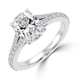 Cushion Diamond Cathedral Split Shank Solitaire with Accents Engagement Ring in White Gold (MVSLG1448-W) Cushion Diamond Cathedral Split Shank Solitaire with Accents Engagement Ring in White Gold (MVSLG1448-W)