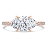 Marquise Diamond Horizontally Set Solitaire with Accents Engagement Ring in Rose Gold (MVSLG1437-R) Marquise Diamond Horizontally Set Solitaire with Accents Engagement Ring in Rose Gold (MVSLG1437-R)