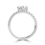 Pear Diamond Offset Center Stone Solitaire with Accents Engagement Ring in White Gold (MVSLG1432-W) Pear Diamond Offset Center Stone Solitaire with Accents Engagement Ring in White Gold (MVSLG1432-W)