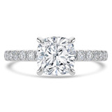 Cushion Diamond Offset Center Stone Solitaire with Accents Engagement Ring in White Gold (MVSLG1431-W) Cushion Diamond Offset Center Stone Solitaire with Accents Engagement Ring in White Gold (MVSLG1431-W)