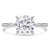 Round Diamond Solitaire with Accents Engagement Ring in White Gold (MVSLG1429-W) Round Diamond Solitaire with Accents Engagement Ring in White Gold (MVSLG1429-W)