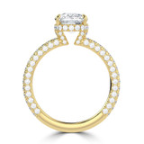 Cushion Diamond Hidden Halo Solitaire with Accents Engagement Ring in Yellow Gold (MVSLG1423-Y)