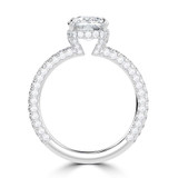 Cushion Diamond Hidden Halo Solitaire with Accents Engagement Ring in White Gold (MVSLG1423-W)