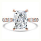 Radiant Diamond Hidden Halo Solitaire with Accents Engagement Ring in Rose Gold (MVSLG1422-R)