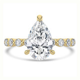 Pear Diamond Hidden Halo Solitaire with Accents Engagement Ring in Yellow Gold (MVSLG1420-Y) Pear Diamond Hidden Halo Solitaire with Accents Engagement Ring in Yellow Gold (MVSLG1420-Y)
