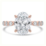 Oval Diamond Hidden Halo Solitaire with Accents Engagement Ring in Rose Gold (MVSLG1419-R) Oval Diamond Hidden Halo Solitaire with Accents Engagement Ring in Rose Gold (MVSLG1419-R)