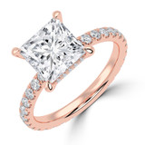 Princess Diamond Hidden Halo Open Bridge Solitaire with Accents Engagement Ring in Rose Gold (MVSLG1412-R) Princess Diamond Hidden Halo Open Bridge Solitaire with Accents Engagement Ring in Rose Gold (MVSLG1412-R)