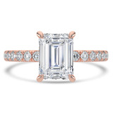 Emerald Diamond Hidden Halo Open Bridge Solitaire with Accents Engagement Ring in Rose Gold (MVSLG1409-R) Emerald Diamond Hidden Halo Open Bridge Solitaire with Accents Engagement Ring in Rose Gold (MVSLG1409-R)