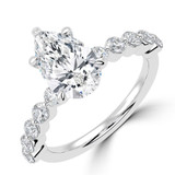 Pear Diamond Solitaire with Accents Engagement Ring in White Gold (MVSLG1407-W) Pear Diamond Solitaire with Accents Engagement Ring in White Gold (MVSLG1407-W)