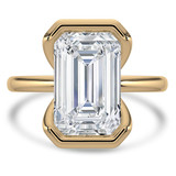 Emerald Diamond Tension Set Solitaire Engagement Ring in Yellow Gold (MVSLG1397-Y)