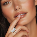 Emerald Diamond Tension Set Solitaire Engagement Ring in White Gold (MVSLG1397-W) Emerald Diamond Tension Set Solitaire Engagement Ring in White Gold (MVSLG1397-W)