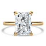 Radiant Diamond Hidden Halo Open Bridge Solitaire with Accents Engagement Ring in Yellow Gold (MVSLG1394-Y)