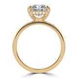 Radiant Diamond Hidden Halo Open Bridge Solitaire with Accents Engagement Ring in Yellow Gold (MVSLG1394-Y)