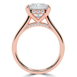 Princess Diamond Hidden Halo Cathedral Solitaire with Accents Engagement Ring in Rose Gold (MVSLG1390-R) Princess Diamond Hidden Halo Cathedral Solitaire with Accents Engagement Ring in Rose Gold (MVSLG1390-R)