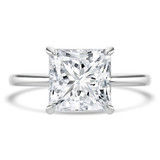 Princess Diamond Hidden Halo Solitaire with Accents Engagement Ring in White Gold (MVSLG1388-W) Princess Diamond Hidden Halo Solitaire with Accents Engagement Ring in White Gold (MVSLG1388-W)