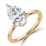 Pear Diamond Hidden Halo Solitaire with Accents Engagement Ring in Yellow Gold (MVSLG1385-Y) Pear Diamond Hidden Halo Solitaire with Accents Engagement Ring in Yellow Gold (MVSLG1385-Y)