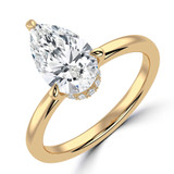 Pear Diamond Hidden Halo Solitaire with Accents Engagement Ring in Yellow Gold (MVSLG1384-Y) Pear Diamond Hidden Halo Solitaire with Accents Engagement Ring in Yellow Gold (MVSLG1384-Y)