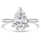 Pear Diamond Hidden Halo Solitaire with Accents Engagement Ring in White Gold (MVSLG1384-W) Pear Diamond Hidden Halo Solitaire with Accents Engagement Ring in White Gold (MVSLG1384-W)