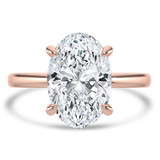 Oval Diamond Hidden Halo Solitaire with Accents Engagement Ring in Rose Gold (MVSLG1383-R) Oval Diamond Hidden Halo Solitaire with Accents Engagement Ring in Rose Gold (MVSLG1383-R)